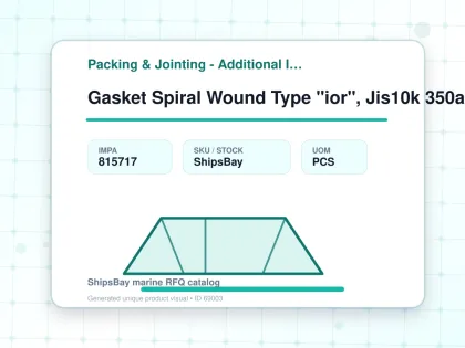Gasket Spiral Wound Type "ior", Jis10k 350a W/more Details - Packing & Jointing - Additional Items - IMPA 815717 - UOM PCS