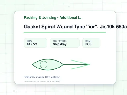 Gasket Spiral Wound Type "ior", Jis10k 550a W/more Details - Packing & Jointing - Additional Items - IMPA 815721 - UOM PCS