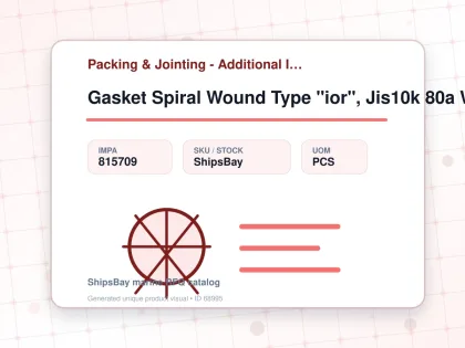 Gasket Spiral Wound Type "ior", Jis10k 80a W/more Details - Packing & Jointing - Additional Items - IMPA 815709 - UOM PCS
