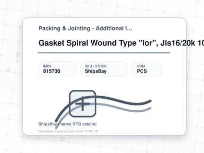 Gasket Spiral Wound Type "ior", Jis16/20k 100a W/more Details - Packing & Jointing - Additional Items - IMPA 815736 - UOM PCS
