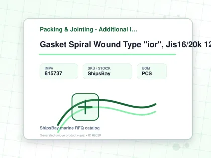 Gasket Spiral Wound Type "ior", Jis16/20k 125a W/more Details - Packing & Jointing - Additional Items - IMPA 815737 - UOM PCS