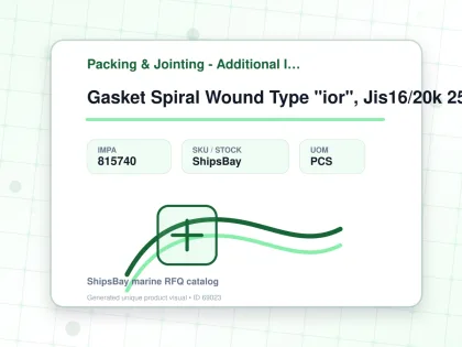 Gasket Spiral Wound Type "ior", Jis16/20k 250a W/more Details - Packing & Jointing - Additional Items - IMPA 815740 - UOM PCS