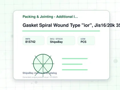Gasket Spiral Wound Type "ior", Jis16/20k 350a W/more Details - Packing & Jointing - Additional Items - IMPA 815742 - UOM PCS