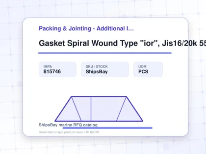 Gasket Spiral Wound Type "ior", Jis16/20k 550a W/more Details - Packing & Jointing - Additional Items - IMPA 815746 - UOM PCS