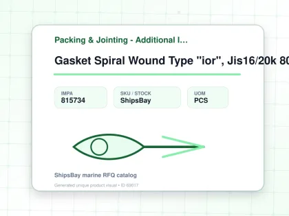 Gasket Spiral Wound Type "ior", Jis16/20k 80a W/more Details - Packing & Jointing - Additional Items - IMPA 815734 - UOM PCS