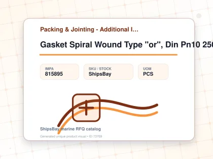 Gasket Spiral Wound Type "or", Din Pn10 250a W/more Details - Packing & Jointing - Additional Items - IMPA 815895 - UOM PCS