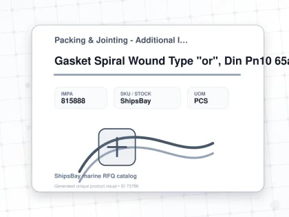Gasket Spiral Wound Type "or", Din Pn10 65a W/more Details - Packing & Jointing - Additional Items - IMPA 815888 - UOM PCS