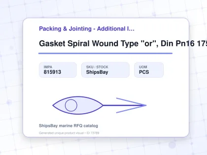 Gasket Spiral Wound Type "or", Din Pn16 175a W/more Details - Packing & Jointing - Additional Items - IMPA 815913 - UOM PCS