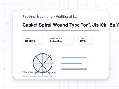 Gasket Spiral Wound Type "or", Jis10k 15a W/more Details - Packing & Jointing - Additional Items - IMPA 815832 - UOM PCS