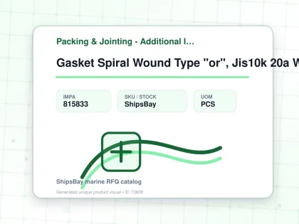 Gasket Spiral Wound Type "or", Jis10k 20a W/more Details - Packing & Jointing - Additional Items - IMPA 815833 - UOM PCS