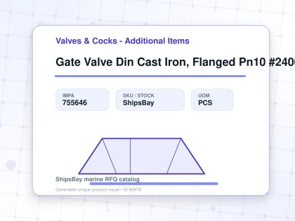Gate Valve Din Cast Iron, Flanged Pn10 #2406 125mm - Valves & Cocks - Additional Items - IMPA 755646 - UOM PCS