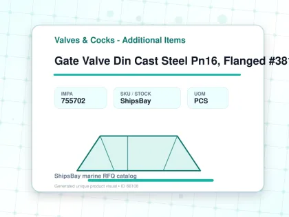 Gate Valve Din Cast Steel Pn16, Flanged #3816 Dn 80 - Valves & Cocks - Additional Items - IMPA 755702 - UOM PCS