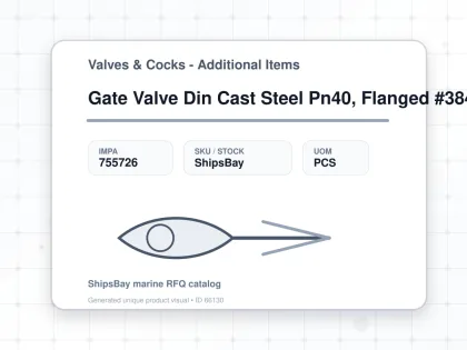 Gate Valve Din Cast Steel Pn40, Flanged #3840 Dmn 200 - Valves & Cocks - Additional Items - IMPA 755726 - UOM PCS