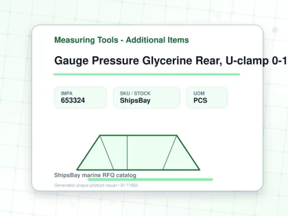 Gauge Pressure Glycerine Rear, U-clamp 0-16bar 100mm G1/2" - Measuring Tools - Additional Items - IMPA 653324 - UOM PCS