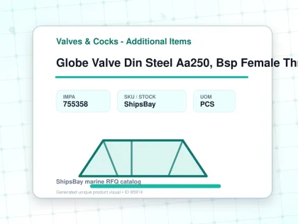 Globe Valve Din Steel Aa250, Bsp Female Thread Pn640 1/2" - Valves & Cocks - Additional Items - IMPA 755358 - UOM PCS