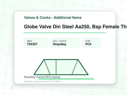 Globe Valve Din Steel Aa250, Bsp Female Thread Pn640 3/8" - Valves & Cocks - Additional Items - IMPA 755357 - UOM PCS