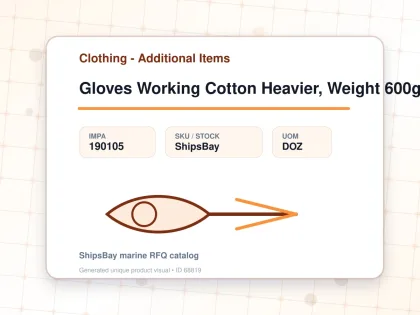 Gloves Working Cotton Heavier, Weight 600grm - Clothing - Additional Items - IMPA 190105 - UOM DOZ