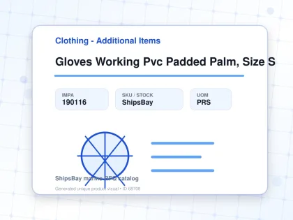 Gloves Working Pvc Padded Palm, Size S - Clothing - Additional Items - IMPA 190116 - UOM PRS