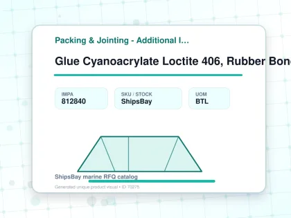Glue Cyanoacrylate Loctite 406, Rubber Bonding 50grm - Packing & Jointing - Additional Items - IMPA 812840 - UOM BTL