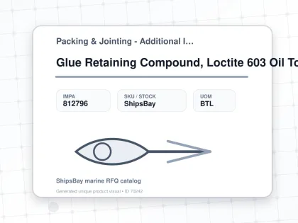 Glue Retaining Compound, Loctite 603 Oil Tolerant 50ml - Packing & Jointing - Additional Items - IMPA 812796 - UOM BTL