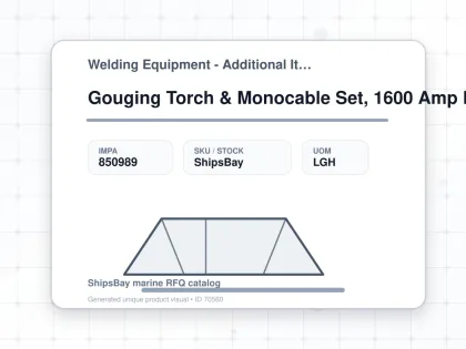 Gouging Torch & Monocable Set, 1600 Amp L:2.5mtr - Welding Equipment - Additional Items - IMPA 850989 - UOM LGH