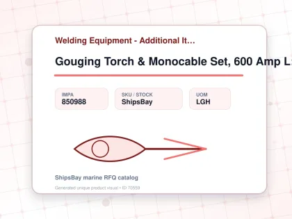 Gouging Torch & Monocable Set, 600 Amp L:2.5mtr - Welding Equipment - Additional Items - IMPA 850988 - UOM LGH