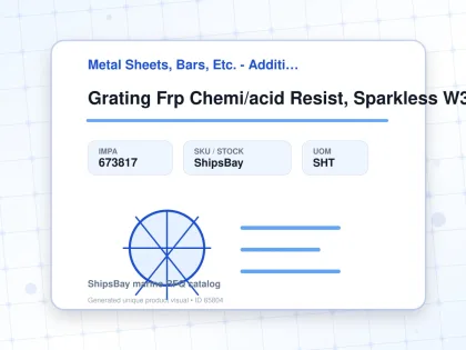 Grating Frp Chemi/acid Resist, Sparkless W3,007xl1,007xh25mm - Metal Sheets, Bars, Etc. - Additional Items - IMPA 673817 - UOM SHT
