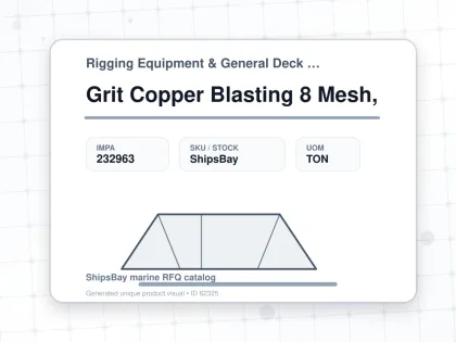 Grit Copper Blasting 8 Mesh, - Rigging Equipment & General Deck Items - Additional Items - IMPA 232963 - UOM TON