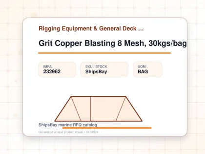 Grit Copper Blasting 8 Mesh, 30kgs/bag - Rigging Equipment & General Deck Items - Additional Items - IMPA 232962 - UOM BAG