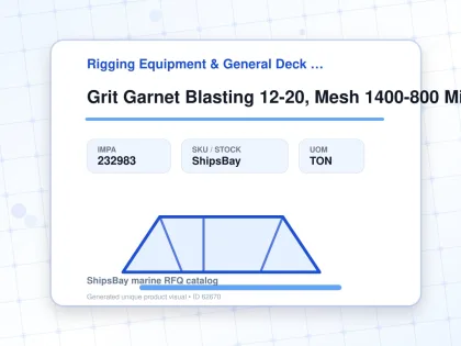 Grit Garnet Blasting 12-20, Mesh 1400-800 Micron - Rigging Equipment & General Deck Items - Additional Items - IMPA 232983 - UOM TON