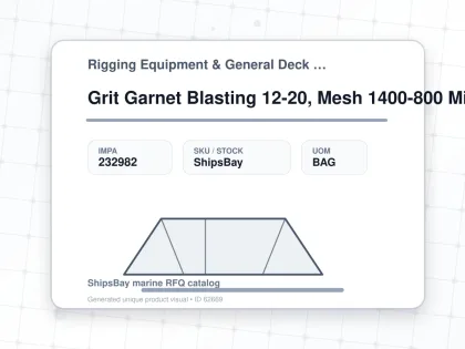 Grit Garnet Blasting 12-20, Mesh 1400-800 Micron 25kgs - Rigging Equipment & General Deck Items - Additional Items - IMPA 232982 - UOM BAG