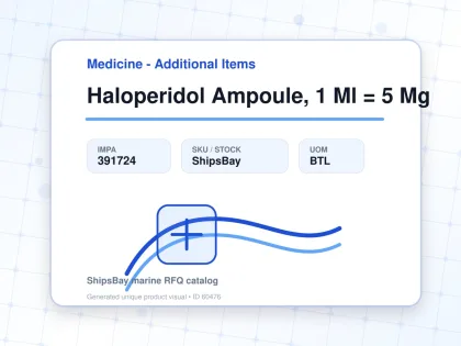 Haloperidol Ampoule, 1 Ml = 5 Mg - Medicine - Additional Items - IMPA 391724 - UOM BTL