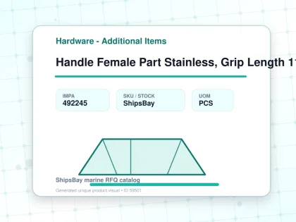 Handle Female Part Stainless, Grip Length 115mm #2210/2 - Hardware - Additional Items - IMPA 492245 - UOM PCS