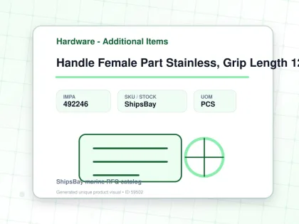 Handle Female Part Stainless, Grip Length 125mm #6610/2 - Hardware - Additional Items - IMPA 492246 - UOM PCS