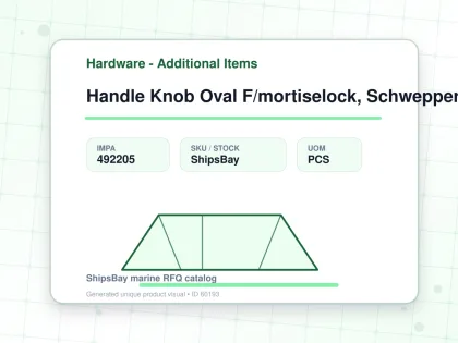 Handle Knob Oval F/mortiselock, Schwepper 3313 - Hardware - Additional Items - IMPA 492205 - UOM PCS