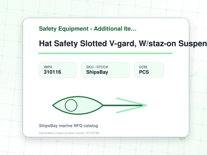 Hat Safety Slotted V-gard, W/staz-on Suspension White M - Safety Equipment - Additional Items - IMPA 310116 - UOM PCS