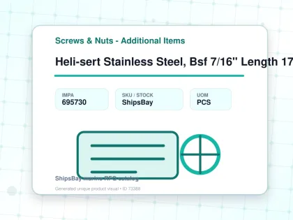 Heli-sert Stainless Steel, Bsf 7/16" Length 17mm - Screws & Nuts - Additional Items - IMPA 695730 - UOM PCS