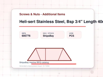 Heli-sert Stainless Steel, Bsp 3/4" Length 40mm - Screws & Nuts - Additional Items - IMPA 695776 - UOM PCS