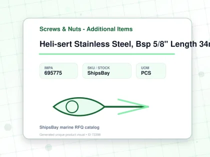 Heli-sert Stainless Steel, Bsp 5/8" Length 34mm - Screws & Nuts - Additional Items - IMPA 695775 - UOM PCS