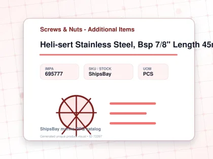 Heli-sert Stainless Steel, Bsp 7/8" Length 45mm - Screws & Nuts - Additional Items - IMPA 695777 - UOM PCS