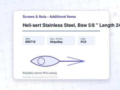 Heli-sert Stainless Steel, Bsw 5/8 " Length 24mm - Screws & Nuts - Additional Items - IMPA 695719 - UOM PCS