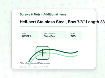 Heli-sert Stainless Steel, Bsw 7/8" Length 33mm - Screws & Nuts - Additional Items - IMPA 695721 - UOM PCS