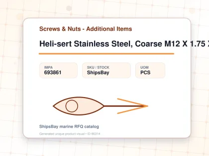 Heli-sert Stainless Steel, Coarse M12 X 1.75 X 12mm - Screws & Nuts - Additional Items - IMPA 693861 - UOM PCS
