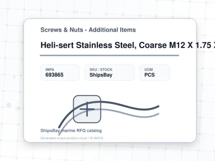 Heli-sert Stainless Steel, Coarse M12 X 1.75 X 36mm - Screws & Nuts - Additional Items - IMPA 693865 - UOM PCS