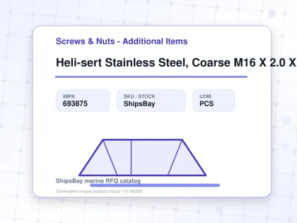 Heli-sert Stainless Steel, Coarse M16 X 2.0 X 48mm - Screws & Nuts - Additional Items - IMPA 693875 - UOM PCS