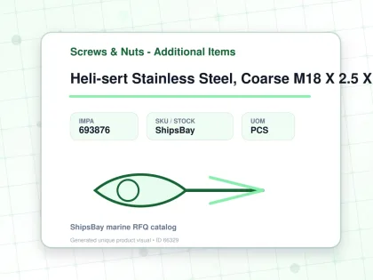 Heli-sert Stainless Steel, Coarse M18 X 2.5 X 18mm - Screws & Nuts - Additional Items - IMPA 693876 - UOM PCS