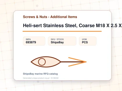 Heli-sert Stainless Steel, Coarse M18 X 2.5 X 45mm - Screws & Nuts - Additional Items - IMPA 693879 - UOM PCS