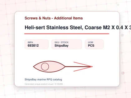 Heli-sert Stainless Steel, Coarse M2 X 0.4 X 3mm - Screws & Nuts - Additional Items - IMPA 693812 - UOM PCS
