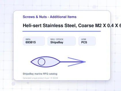 Heli-sert Stainless Steel, Coarse M2 X 0.4 X 6mm - Screws & Nuts - Additional Items - IMPA 693815 - UOM PCS