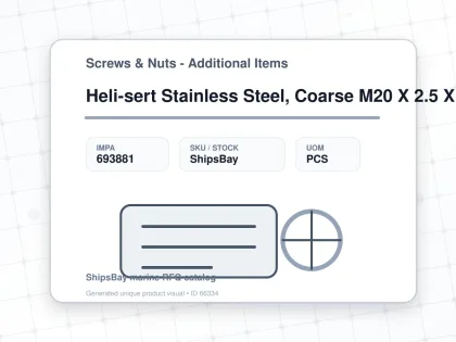 Heli-sert Stainless Steel, Coarse M20 X 2.5 X 20mm - Screws & Nuts - Additional Items - IMPA 693881 - UOM PCS